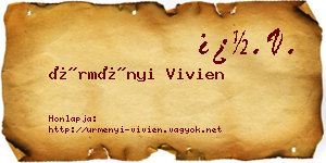 Ürményi Vivien névjegykártya